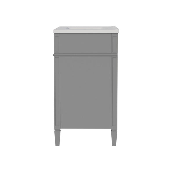 English Elm 36 Inch Modern Bathroom Vanity Ceramic Sink MDF Cabinet Soft Close Storage Drawers Grey N710P495511E