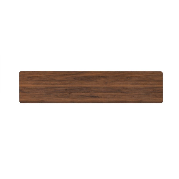 English Elm 70Inch Walnut Media Console with Solid Wood Legs Soft Close Doors and Cable Management 70.8 x 15.75 x 19.53 Drawers and Cabinets N710P496292P