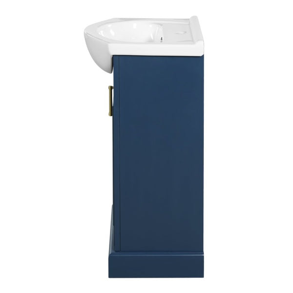 English Elm 20-Inch French Style Bathroom Vanity Solid Wood Cabinet with Bulged Ceramic Basin Blue N710P499667C