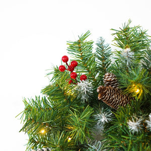 English Elm Pre-Lit Artificial Christmas 3 Piece Set with Warm White LED Entrance Trees and Garland N710P507110F