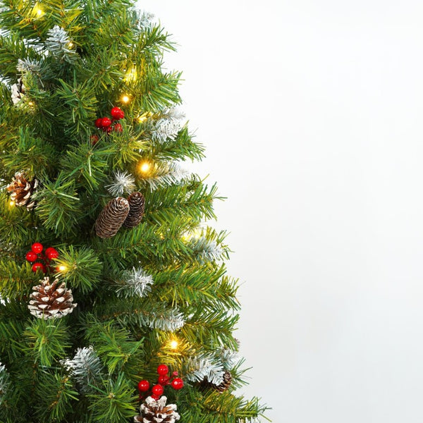 English Elm Pre-Lit Artificial Christmas 3 Piece Set with Warm White LED Entrance Trees and Garland N710P507110F