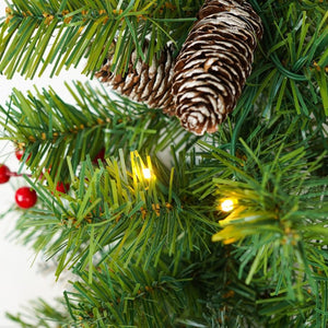 English Elm Pre-Lit Artificial Christmas 3 Piece Set with Warm White LED Entrance Trees and Garland N710P507110F