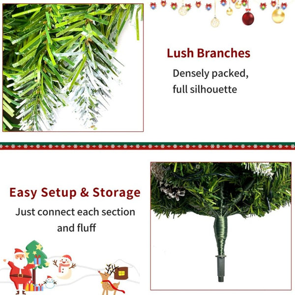 English Elm Pre-Lit Artificial Christmas 3 Piece Set with Warm White LED Entrance Trees and Garland N710P507110F