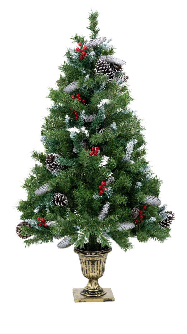 English Elm 6-Piece Pre-Lit Holiday Decor Set with Foyer Trees Wreath Garland and LED Glow N710P513660F