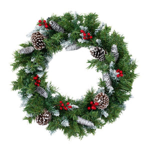 English Elm 6-Piece Pre-Lit Holiday Decor Set with Foyer Trees Wreath Garland and LED Glow N710P513660F