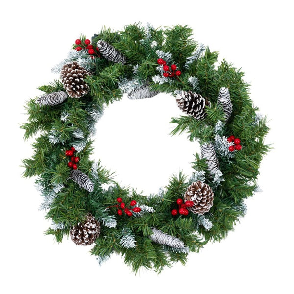English Elm 6-Piece Pre-Lit Holiday Decor Set with Foyer Trees Wreath Garland and LED Glow N710P513660F