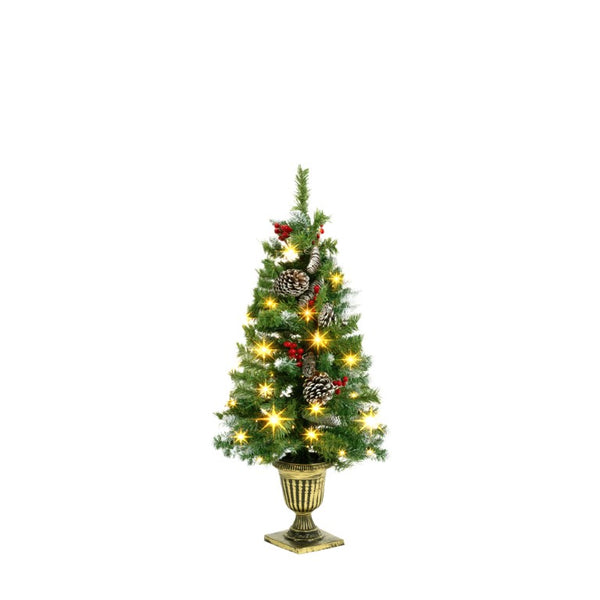 English Elm 6-Piece Pre-Lit Holiday Decor Set with Foyer Trees Wreath Garland and LED Glow N710P513660F