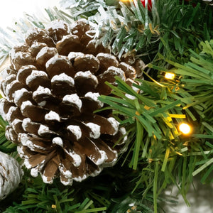English Elm 6-Piece Pre-Lit Holiday Decor Set with Foyer Trees Wreath Garland and LED Glow N710P513660F
