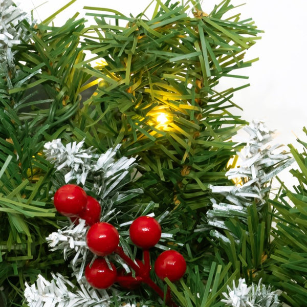 English Elm 6-Piece Pre-Lit Holiday Decor Set with Foyer Trees Wreath Garland and LED Glow N710P513660F
