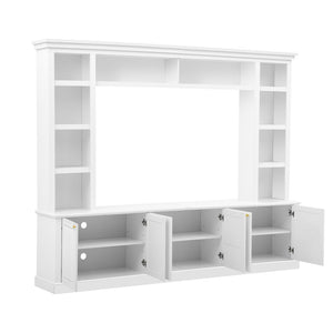 English Elm All-in-one White Mdf Entertainment Center with Bookcase and Display Storage for Living Rooms N710S688103K