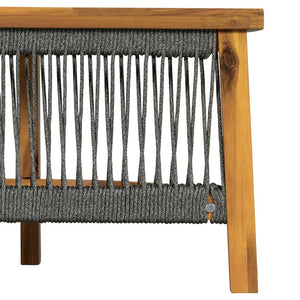 English Elm U_style Modular Semi-circle Outdoor Sofa Set with Acacia Wood Table Seats 6 N711P405047A