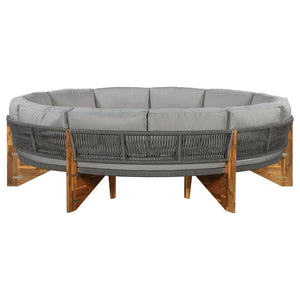 English Elm U_style Modular Semicircular Outdoor Sofa Set Acacia Wood Patio Lounge Seats 6 N711P405049E