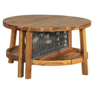 English Elm U_style Modular Semicircular Outdoor Sofa Set Acacia Wood Patio Lounge Seats 6 N711P405049E
