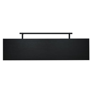 English Elm U_style Marble Grain Counter Height Bar Table with Slatted Panels and Built in Wine Rack Black N711P427063B