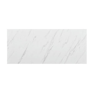 English Elm U_style-Ca Multifunctional Drop Leaf Sideboard with Marble Top Two Door Kitchen Cabinet White N711P427079K