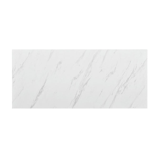 English Elm U_style-Ca Multifunctional Drop Leaf Sideboard with Marble Top Two Door Kitchen Cabinet White N711P427079K