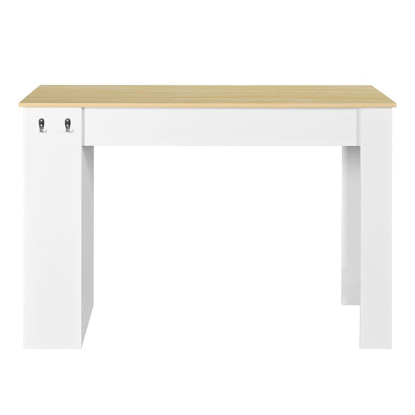 English Elm U_style-Ca Foldable Sideboard with Marble Grain Drop Leaf Top and Two Door Cabinet N711P427079O