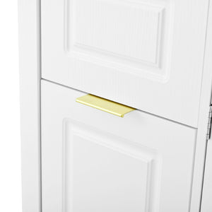 English Elm U_style Modern Buffet Cabinet with Six Drawers Built-In Power Outlet and Adjustable Shelving White N711P437720K