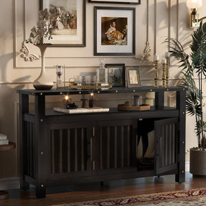 English Elm U_styled Pine Wood Sideboard with Industrial Rivets Three Door Storage Dining Room N711P440154B