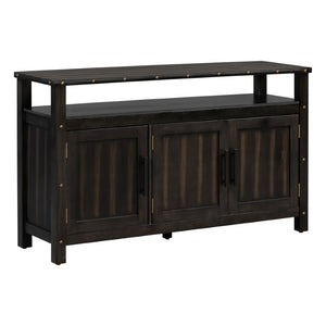 English Elm U_styled Pine Wood Sideboard with Industrial Rivets Three Door Storage Dining Room N711P440154B