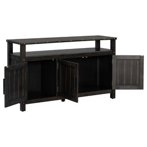 English Elm U_styled Pine Wood Sideboard with Industrial Rivets Three Door Storage Dining Room N711P440154B