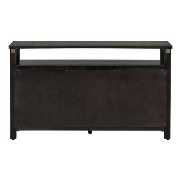 English Elm U_styled Pine Wood Sideboard with Industrial Rivets Three Door Storage Dining Room N711P440154B