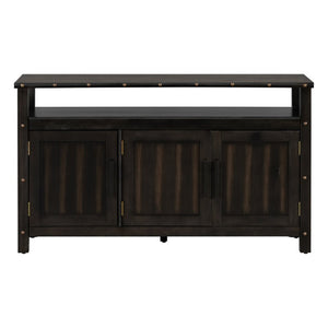 English Elm U_styled Pine Wood Sideboard with Industrial Rivets Three Door Storage Dining Room N711P440154B