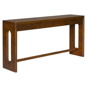 English Elm U_style Oak Veneer Console Table with Drawer Oval Leg Entryway Hallway Accent N711P456184D