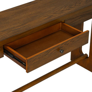 English Elm U_style Oak Veneer Console Table with Drawer Oval Leg Entryway Hallway Accent N711P456184D