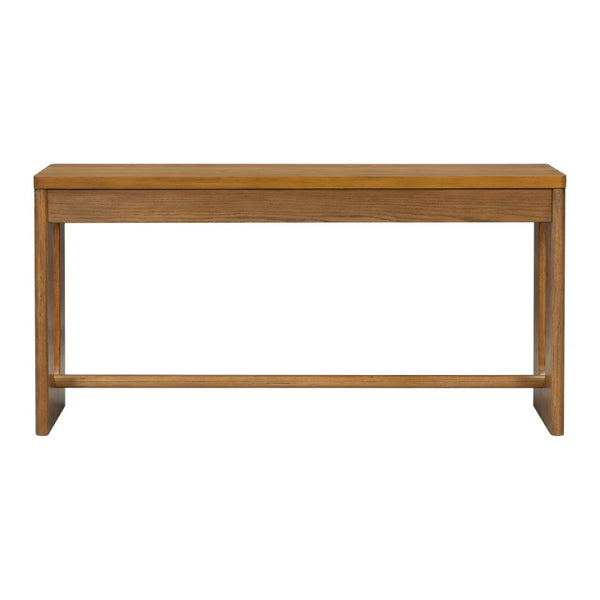 English Elm U_style Oak Veneer Console Table with Storage Drawer and Oval Cutout Legs for Entryway Natural N711P456184O