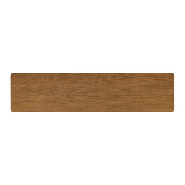 English Elm U_style Oak Veneer Console Table with Storage Drawer and Oval Cutout Legs for Entryway Natural N711P456184O