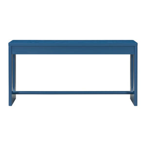 English Elm U_style Oak Veneer Console Table with Storage Drawer and Oval Cutout Legs for Entryway Navy Blue N711P456184V