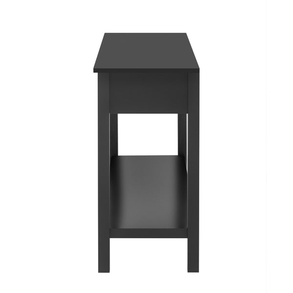 English Elm U_style Fir Veneer Console Table Honeycomb Drawer Fronts Iron Handles Entryway Storage Black N711P475187B