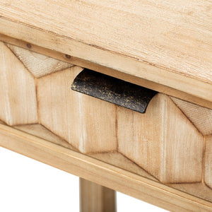 English Elm U_style Fir Veneer Console Table Honeycomb Drawer Fronts Iron Handles Entryway Storage Natural N711P475187O