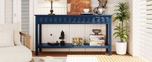 English Elm U_style Fir Veneer Console Table Honeycomb Drawer Fronts Iron Handles Entryway Storage N711P475187V