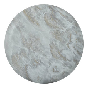English Elm U_style Sculptural Stone Look MGO Accent Table Organic Tiered Patio and Living Room Decor Gray Marble N711P541900E