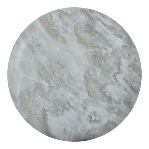 English Elm U_style Sculptural Stone Look MGO Accent Table Organic Tiered Patio and Living Room Decor Gray Marble N711P541900E
