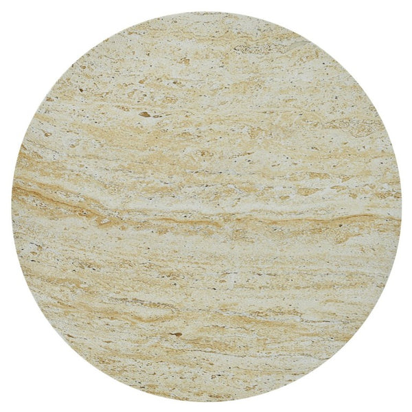 English Elm U_style Hourglass Outdoor Stool Faux Marble Ribbed MgO Patio Garden Accent Table Beige Brown N711P541930A