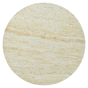 English Elm U_style Round Magnesium Oxide Accent Table Stone Textured Finish for Patio or Living Room Reddish-Brown N711P541951A