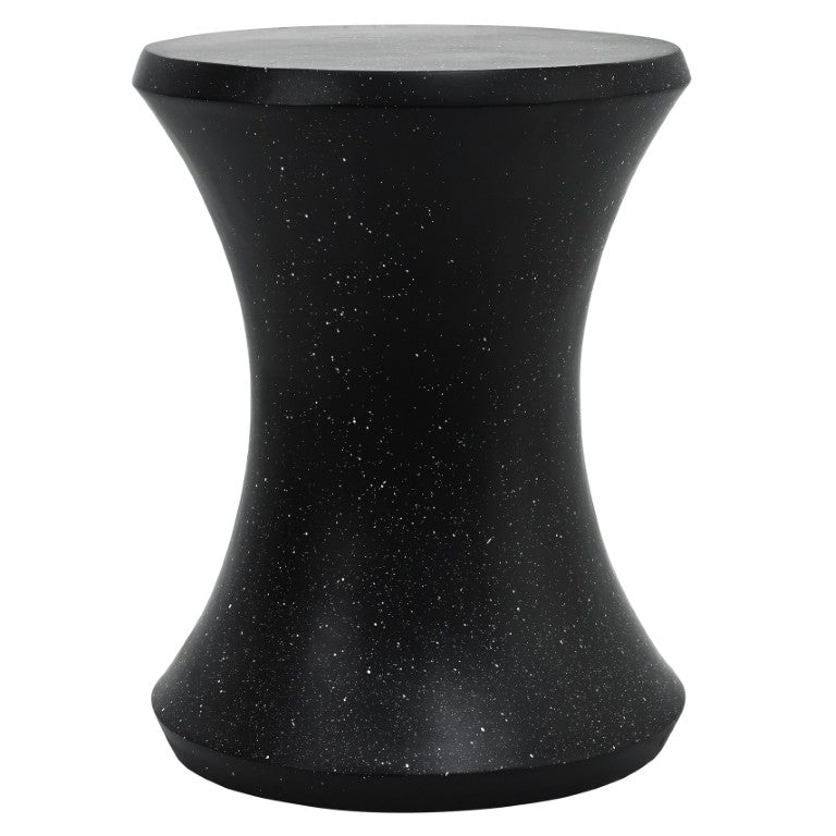 English Elm U_style Hourglass MGO Sculptural Accent Table Minimalist Pedestal for Living Spaces Black N711P541953B