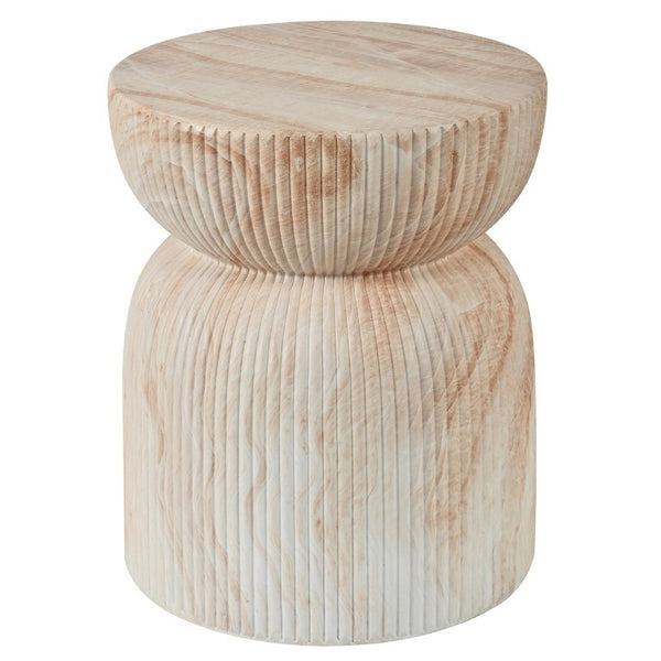 English Elm U_style MGO Sculptural Hourglass Side Table Faux Marble Finish Indoor Outdoor Accent Beige Brown N711P541958A