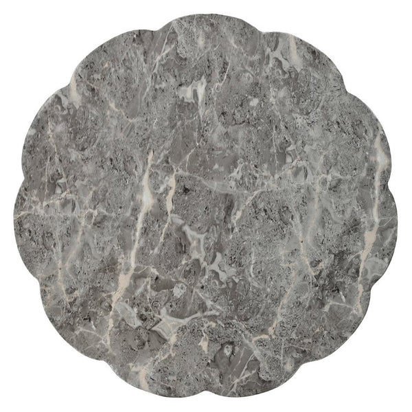 English Elm U_style MGO Sculptural Hourglass Side Table Faux Marble Finish Indoor Outdoor Accent Grey Brown Marble N711P541960E