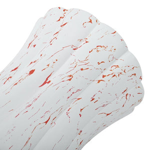 English Elm U_style MGO Sculptural Hourglass Side Table Faux Marble Finish Indoor Outdoor Accent White and Red Marble N711P541960K