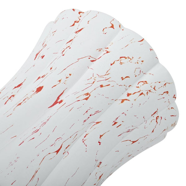 English Elm U_style MGO Sculptural Hourglass Side Table Faux Marble Finish Indoor Outdoor Accent White and Red Marble N711P541960K