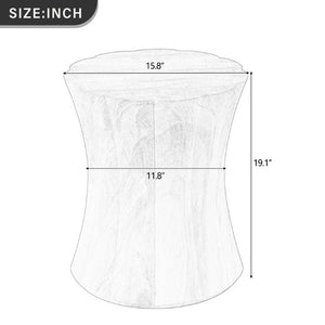 English Elm U_style MGO Sculptural Hourglass Side Table Faux Marble Finish Indoor Outdoor Accent White and Red Marble N711P541960K
