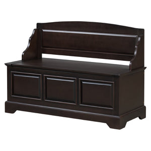 English Elm Trexm Retro Entryway Storage Bench with Linen Cushion Lift Top MDF Espresso Finish N715P198568L