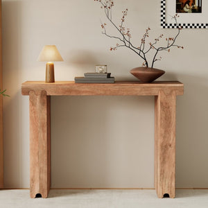 English Elm Trexm Solid Mango Wood Farmhouse Console Table Narrow Entryway Sofa Hall Accent Honey N715P224881D