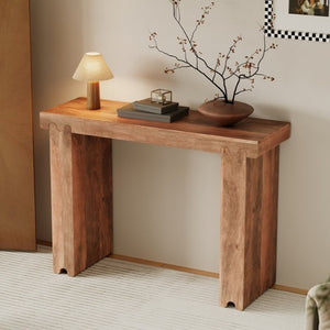 English Elm Trexm Solid Mango Wood Farmhouse Console Table Narrow Entryway Sofa Hall Accent Honey N715P224881D