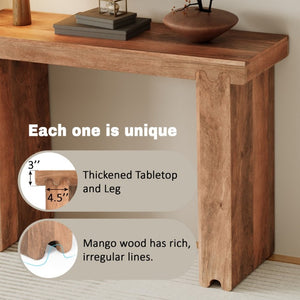 English Elm Trexm Solid Mango Wood Farmhouse Console Table Narrow Entryway Sofa Hall Accent Honey N715P224881D