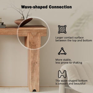 English Elm Trexm Solid Mango Wood Farmhouse Console Table Narrow Entryway Sofa Hall Accent Honey N715P224881D